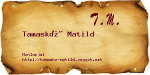 Tamaskó Matild névjegykártya
